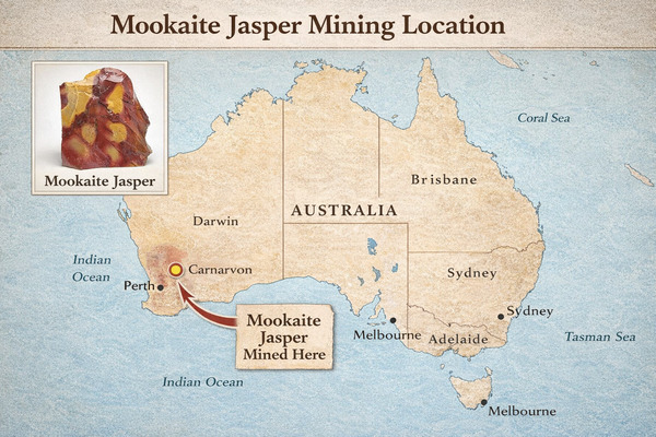 Location of Mookaite mining in Australia.